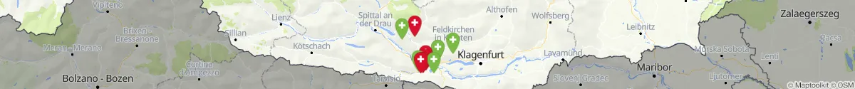 Kartenansicht für Apotheken-Notdienste in der Nähe von Arriach (Villach (Land), Kärnten)